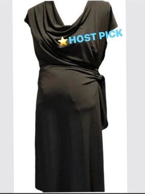 ⭐️HP Motherhood Maternity Draped Black Dress